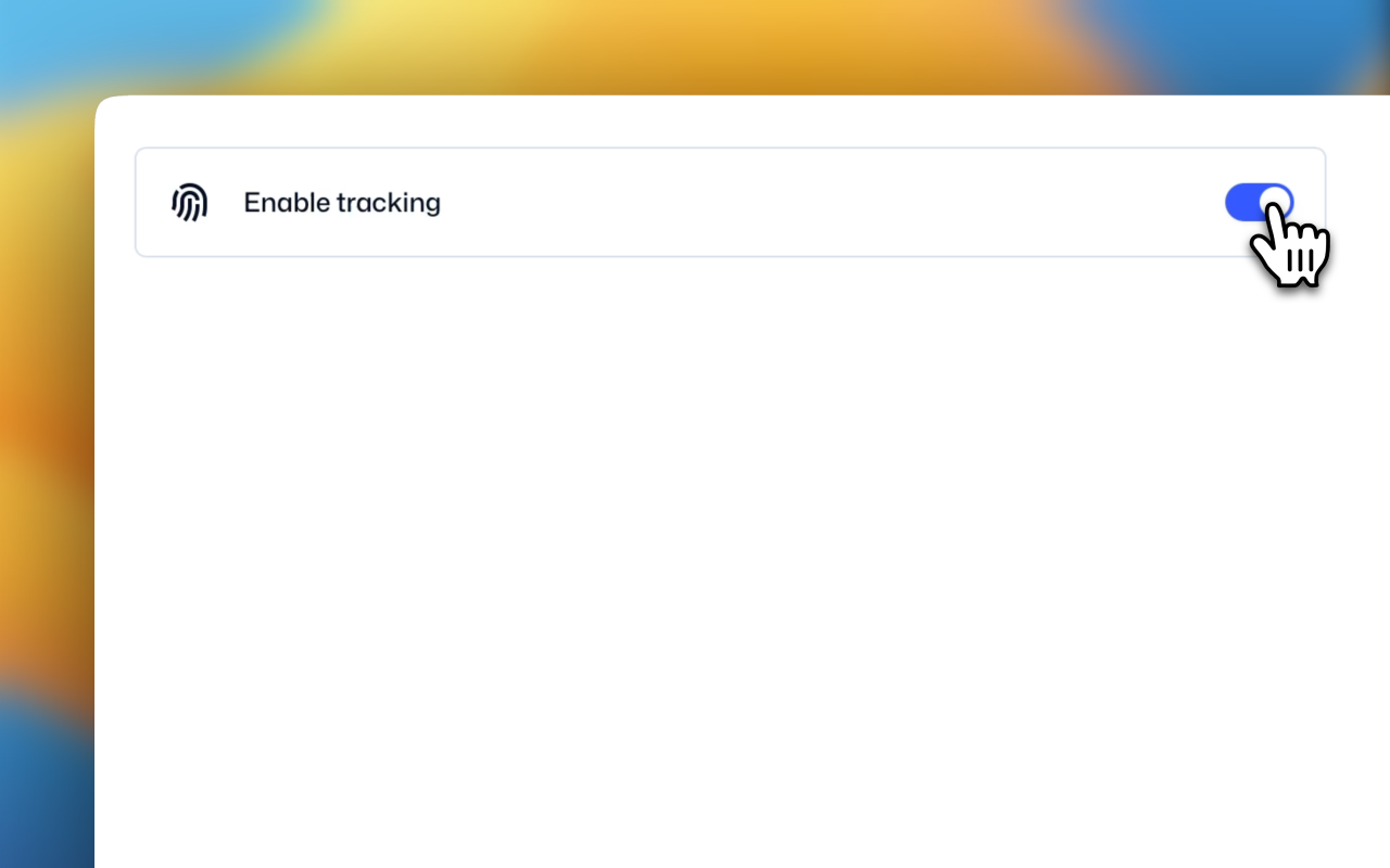 Shows how to enable B2B tracking